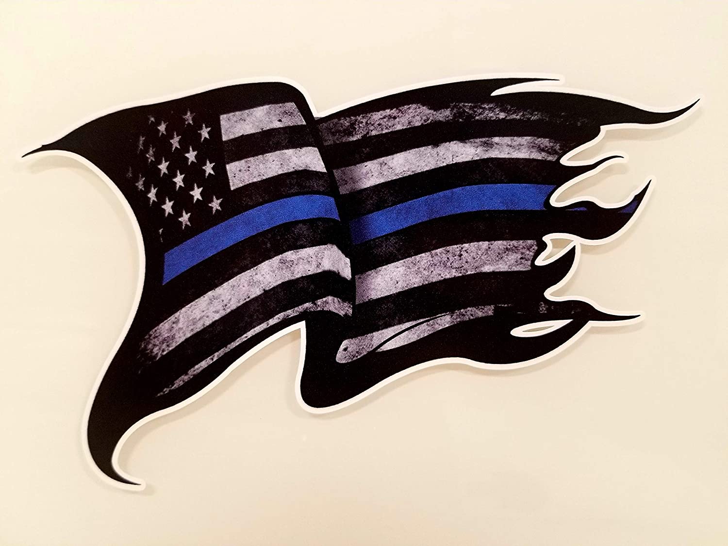 Decals By Haley Thin Blue Line American Flag Decal - 4x7 Vinyl Matte - Cop Lives Matter