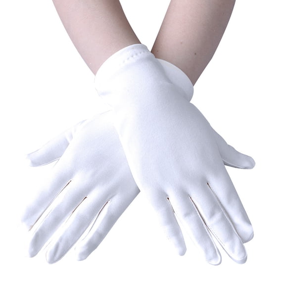 Nestiefly Men's and Women's Gloves Costume Accessories Wrist Length Stretch Cosplay Party Wedding Prom Gloves 2026 White