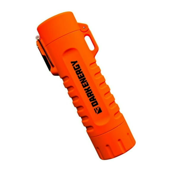 Dark Energy Plasma Lighter with Dual-Arc Emitter and 120 Lumen Light and Strobe Flashlight (Hi-Vis Orange)