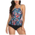 thumbnail image 2 of WREESH Women Floral Print Swimsuit Set Split Bathing Two-Piece Suit Bikini, 2 of 8