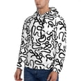thumbnail image 3 of Picia Hand Drawn Snake Pattern Casual Men's Hoodie - Lightweight Hooded Sweatshirt with Kangaroo Pocket, Comfortable Pullover for Everyday, Travel-3X-Large, 3 of 7