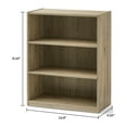 thumbnail image 3 of Mainstays 3-Shelf Bookcase with Adjustable Shelves, Rustic Oak, 3 of 5