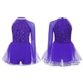 thumbnail image 3 of SiiRoh Girls Shiny Sequin Ballet Tulle Skirted Leotard Jazz Dance Outfit One Piece Jumpsuit Gymnastics Bodysuit Purple 10, 3 of 4