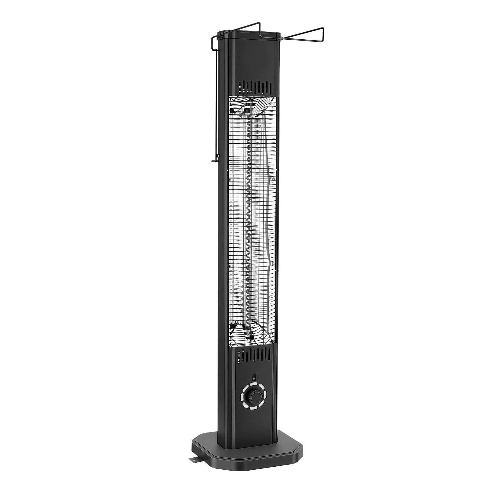 KFFKFF Infrared Heater 1500W Electric Space Heater with Remote Control 8 Heat Levels Timer Overheat Safety Durable Steel Design for Outdoor Areas like Patios Backyards and Balconies