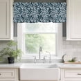 thumbnail image 3 of Navy Blue Spring Floral Rod Pocket Curtain Valance, Farmhouse Flowers Elegant Pastoral Farmhouse Window Valance for Living Room, Bedroom, Kitchen 42"W x 18"L, 3 of 9