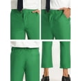 thumbnail image 6 of INSPIRE CHIC Men's Pants Solid Color Ankle Length Flat Front Trousers 30 Green, 6 of 7