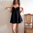thumbnail image 5 of Women'S Regular-Fit Smocked Bodice Short Dress Black L, 5 of 9