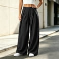 thumbnail image 4 of BRELIL Women's High Waisted Wide Leg Sweatpants Flowy Casual Loose Palazzo Pants Trousers Fall Winter Outfits Streetwear Workout, Black S, 4 of 7