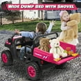 thumbnail image 4 of Joyracer 24V Kids Ride on Car Truck,  2 Seater 4WD Electric UTV, Remote Control,  Storage Space，Music,  Pink, 4 of 8