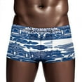 thumbnail image 3 of Blue Willow Chinoiserie Blue And White Porcelain Inspiration Men's Mesh Boxer Briefs Cooling Breathable Sports Underwear Vertical Fly, 3 of 5