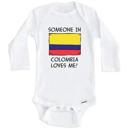 

Someone In Colombia Loves Me Colombian Flag One Piece Baby Bodysuit (Long Sleeve) 0-3 Months White