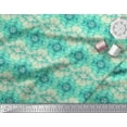 thumbnail image 3 of Soimoi Green Cotton Cambric Fabric Damask Watercolor Print Fabric by the Yard 56 Inch Wide, 3 of 3