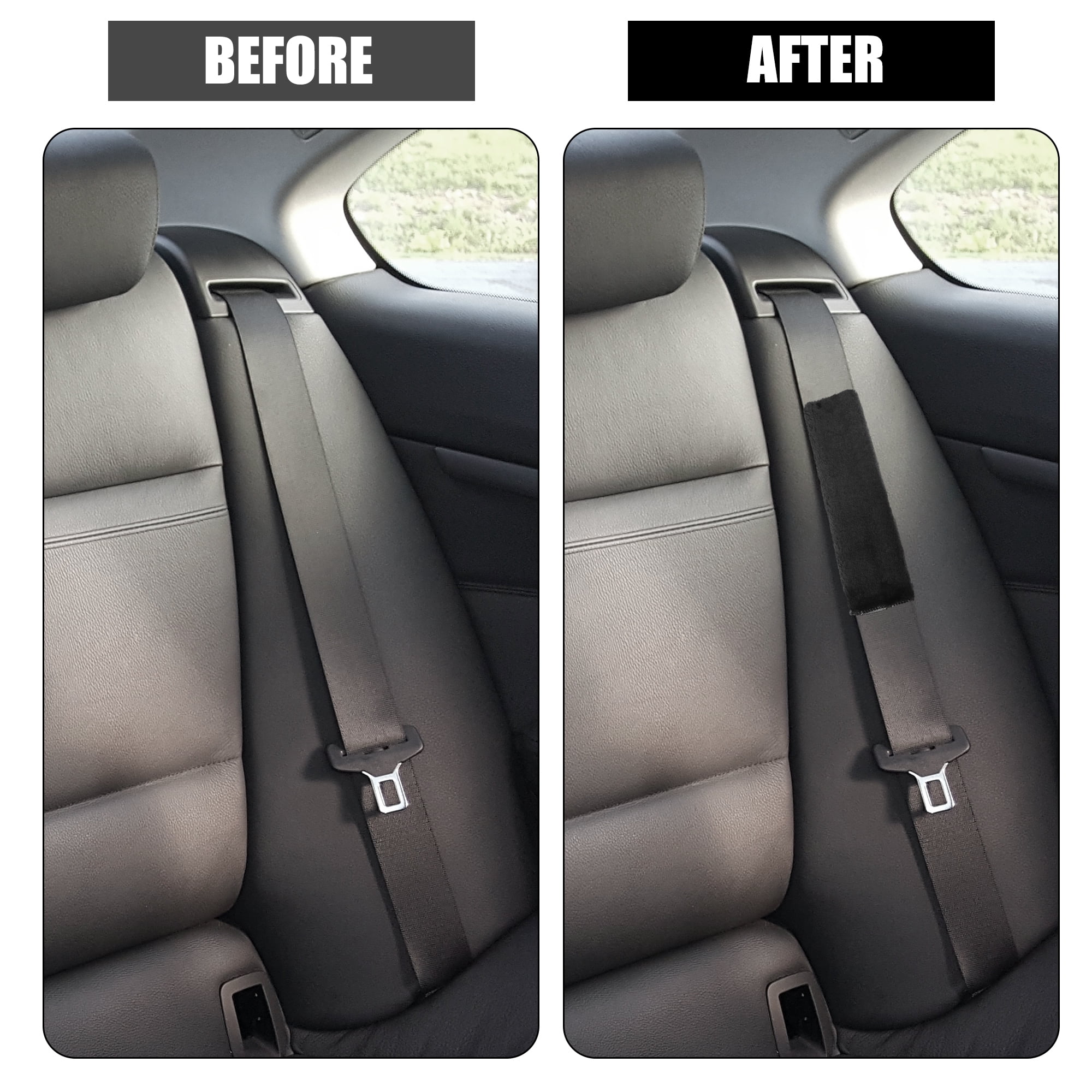 Unique Bargains Plush Car Seat Belt Protector Pads Shoulder Strap Covers Universal Black