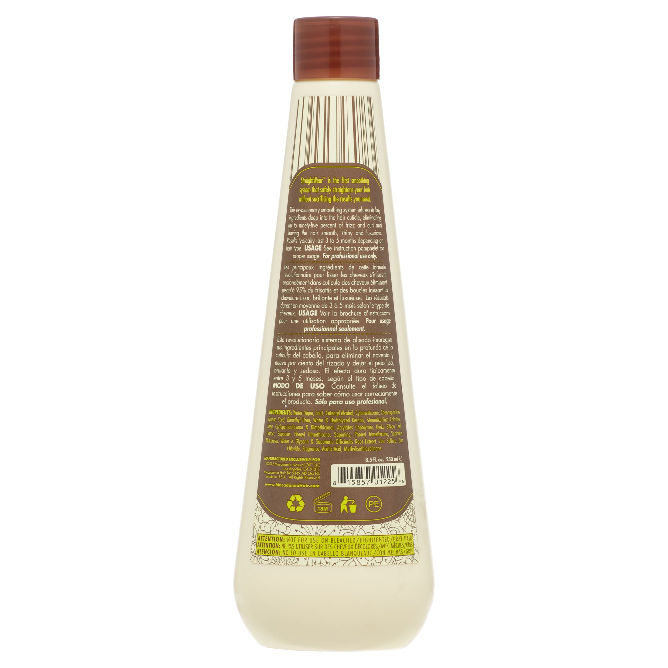 Trampe Hus velordnet Natural Oil Straightwear Smoother Straightening Solution By Macadamia Oil,  8.5 Oz - Walmart.com