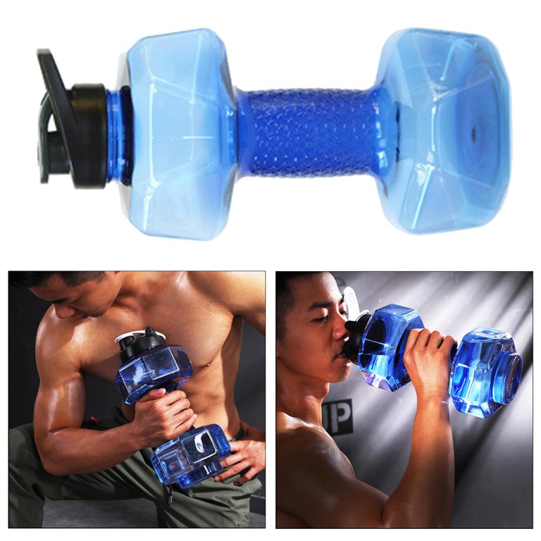 Dumbbell Water Bottle Sports Fitness Drinking Bottle for Men Women Training  Cup Leakproof Outdoor Camping Drinker