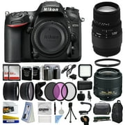 Nikon D7200 DSLR Digital Camera with 18-55mm VR II + Sigma 70-300mm Lens + 128GB Memory + 2 Batteries + Charger + LED Video Light + Backpack + Case + Filters + Auxiliary Lenses + More!