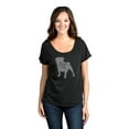 thumbnail image 2 of Thread Tank Pug Dog Silhouette Women's Relaxed Slouchy Dolman T-Shirt Tee Heather Black Large, 2 of 4