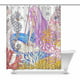 YUSDECOR Sirène de Bande Dessinée avec Corail Coquillage et Cheval de Mer Mythe Peinture Décor à la Maison Imperméable Polyester Salle de Bain Douche Rideau Bain 60x72 Pouces – image 1 sur 1