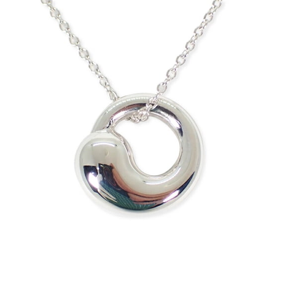 Pre-Owned TIFFANY 925 Eternal Circle Pendant Necklace j17-3