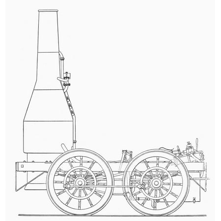 Locomotive 1830 Nschematic Drawing Of The Best Friend Of Charleston First Locomotive Built In The United States For Regular Service On A Railway Beginning In 1830 Rolled Canvas Art -  (24 x