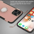 thumbnail image 4 of GoldCherry for iPhone 12 6.1 Inch Case, Anti-Scratch Shockproof Case 360 Degree Rotation Finger Ring Holder Kickstand [Work with Magnetic Car Mount] for iPhone 12 6.1 Inch 2020 Released(Rose Gold), 4 of 7