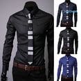 thumbnail image 2 of virginia moda hombres Argyle lujo estilo de negocios Slim Fit manga larga Casual vestido camisapangjing, 2 of 4