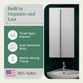 thumbnail image 4 of Infinity Mirror Corner Medicine Cabinet Wall Mount Stainless Steel Bathroom Storage 23.6" x 11.8" Opens to Right Renovators Supply, 4 of 19