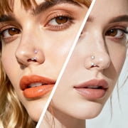 Horseshoe Nose Rings, 18G for Women Lip Hoops Half Hoop Earring Rook Daith Tragus Helix Piercing Jewelry Septum Rings,Gold and Silver Zirconia