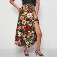 thumbnail image 6 of Ygbgbb Women's Flowy Elastic High Waist Skirts Trendy Tropical Floral Print Maxi Skirt Flowy A-Line Long Skirt Trendy Summer 2026 Boho Casual Beach Holiday Skirt Army Green XXXL, 6 of 9