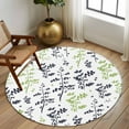 thumbnail image 2 of Round Area Rug 6 Ft, Grey Green Botanical Washable Non-Slip Circle Carpet for Living Room/Bedroom, Watercolor Spring Floral Summer Leaf Low-Profile Indoor Mats Collection Rugs for Residential, 2 of 8