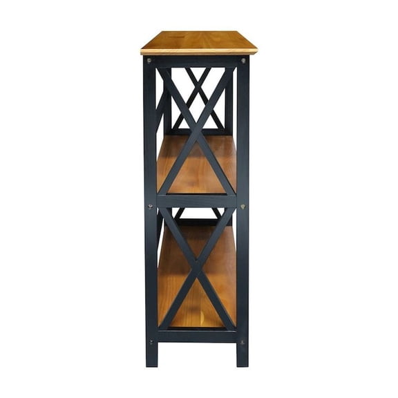 Casual Home Montego 3-Shelf Bookcase, Antique Walnut/Black