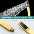 thumbnail image 5 of All Metal Dual Square Shower Head Combo, Rain Shower Head with Handheld Shower Wand and Extra Long Flexible Hose (Polished Brass), 5 of 8