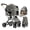 Gray, variant on Pet Stroller for Dogs/ Cats Upto 55lbs,Dot Stroller 2-in-1 Removable Carrier & One-Click Folding (Gray)