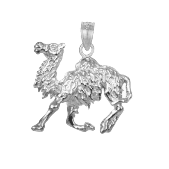925 Sterling Silver Necklace w/ Camel 3D (3 Dimensional) Solid Pendant