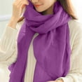 thumbnail image 3 of Audhol Scarf for Women Women Girls Soft Tulle Tassel Scarf Shawls and Wraps Bride Bridesmaid Shawl for Wedding Solid Color Long Scarf Wraps Winter Scarf for Women Purple One Size, 3 of 5