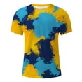 thumbnail image 3 of FINALGANG Mens Short Sleeve Crewneck TShirts With Colorful Paint Splatter Print Casual Loose Fit Streetwear Tees For Summer Holiday Daily Wear Yellow S, 3 of 4
