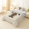 thumbnail image 2 of Erosebridal Teens Adults T Personalized Initial Twin Comforter Sets 3-Piece,Leopard Print Bow Knot Bedding Set For Girls Boys,Grey Reversible, 2 of 6