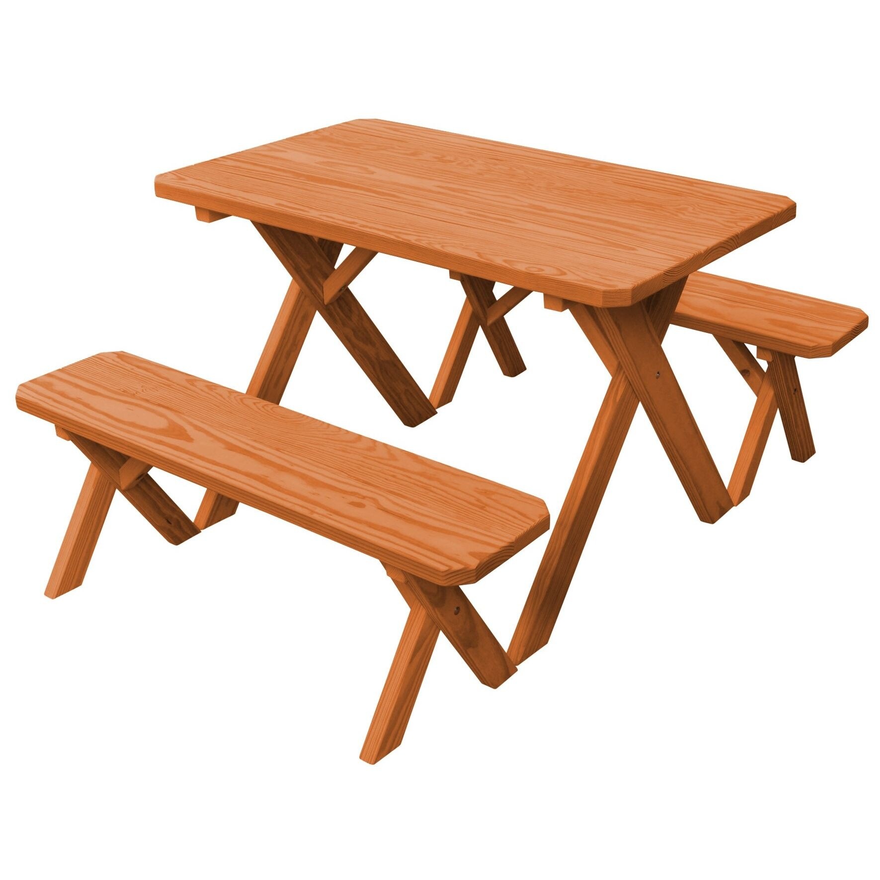 Kunkle Holdings, LLC Pine 5' CrossLeg Picnic Table with 2 Benches