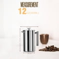 thumbnail image 4 of Utopia Kitchen 304 Grade Stainless Steel French Press Coffee Maker 12 Oz, Double Wall Insulated Coffee Press with 4-Level Filtration system, Include 2 Extra Filters, Rust-Free, Silver, 4 of 7