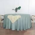 thumbnail image 3 of BalsaCircle 108" Dusty Blue Round Premium Polyester Faux Burlap Tablecloth Reception Dining, 3 of 8