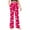 Hot Pink, variant on Mens Pajama Pants Breathable Wide Leg Pj Bottoms Lightweight Elastic Waist Heart Valentine's Day Sleepwear S-3XL
