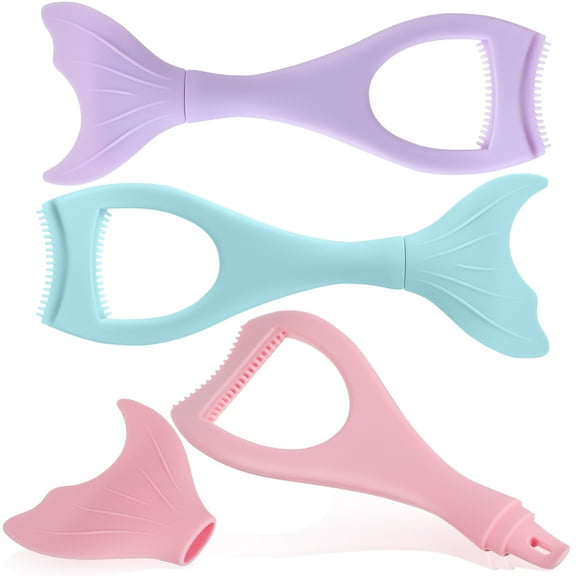 Supvox Multifunctional Mermaid Tool Set Silicone Eyelash Comb and Mascara Shield Assorted Color 3pcs