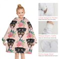 thumbnail image 6 of Rottweiler and Pioneer Flower Blanket Hoodies for Kids 6-13YR Oversize Wearable Blanket Hoodies for Boys Girls Teens, 6 of 7