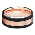 thumbnail image 2 of Rose Gold Wedding Ring,Black Tungsten Ring,Rose Gold Wedding Band,8mm Tungsten Ring,Engagement Ring,Anniversary, 2 of 3