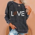 thumbnail image 2 of Cmfcve Women's Fashion Hoodies & Sweatshirts Letter Long Sleeve Versatile Tops Crew Neck Loose Gym Tops, 2 of 5