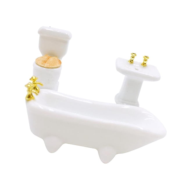 Juego de baño en Miniatura Zulema cerámica inodoro 1/24