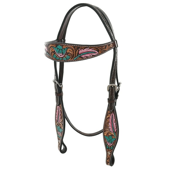 HILASON Western Horse Headstall American Leather Floral
