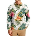 thumbnail image 2 of Neewe Hawaiian Shirt for Men Long Sleeves Tropical Printed Casual Button Down Summer Beach Floral Shirts, 2 of 7