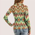 thumbnail image 4 of SAATLERI Long Sleeve Shirts for Women Slim Fit Button Down V-Neck Polo Shirt Dressy Casual Camo Printed Workout Tunic Tops, 4 of 6