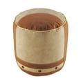 thumbnail image 4 of LR Home Medium Striped Indoor Cylinder Pouf, Beige/Brown, 16" x 16" x 16", 4 of 8